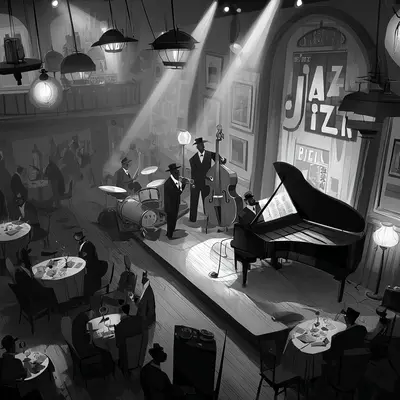 Shadowed Jazz Club - The Black Fedora Lounge original noir music